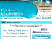 Tablet Screenshot of crystal-clear-pool-spa.com